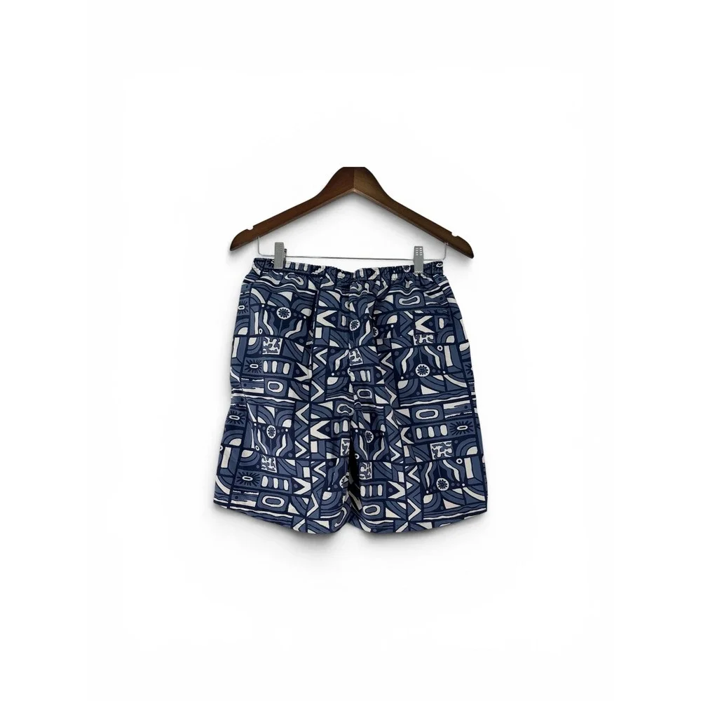 Patagonia Mens Baggies Longs 7 Inch Shorts Blue Abstract Geometric‎ Small NEW